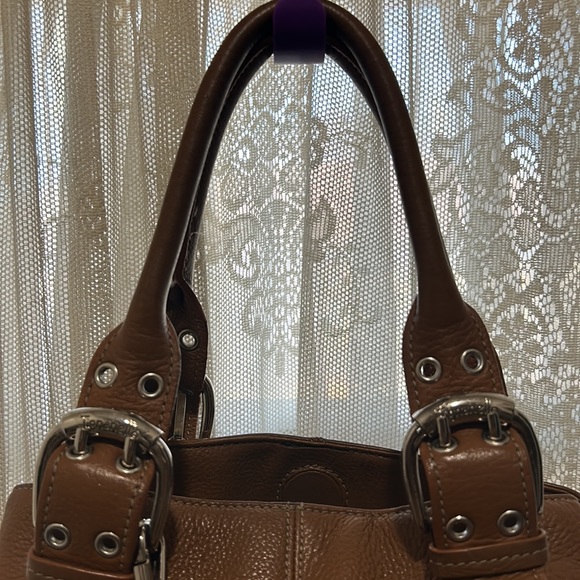 TIGNANELLO-GOLDEN BROWN ALL LEATHER/WITH SILVERTONE BUCKLES & NAME TOGGLE - Picture 6 of 10